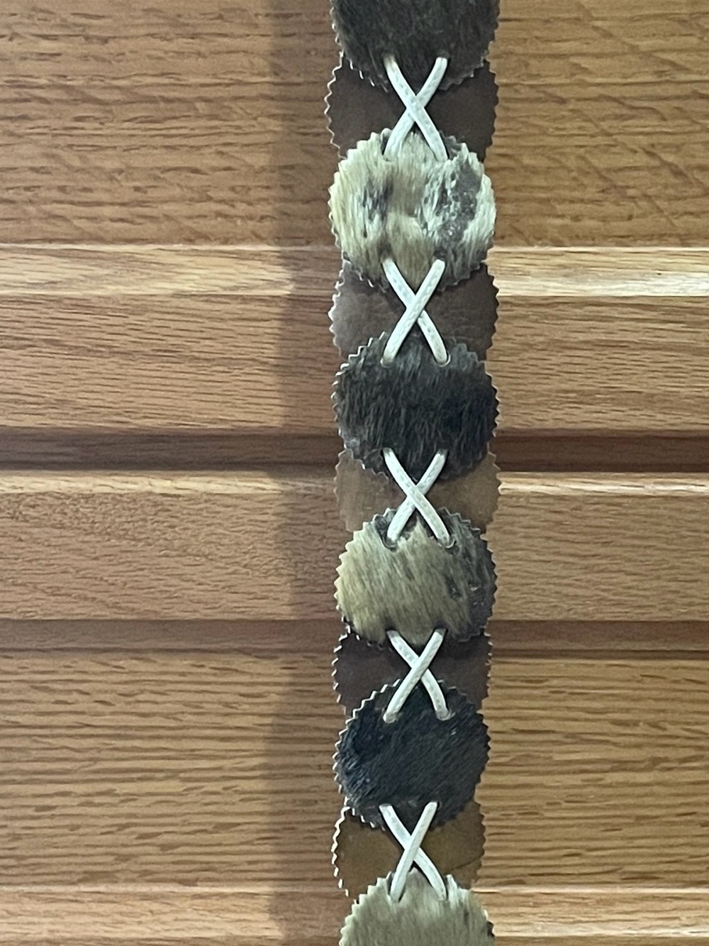 Handcrafted Alaskan Inuit belt. Leather and seal fur.